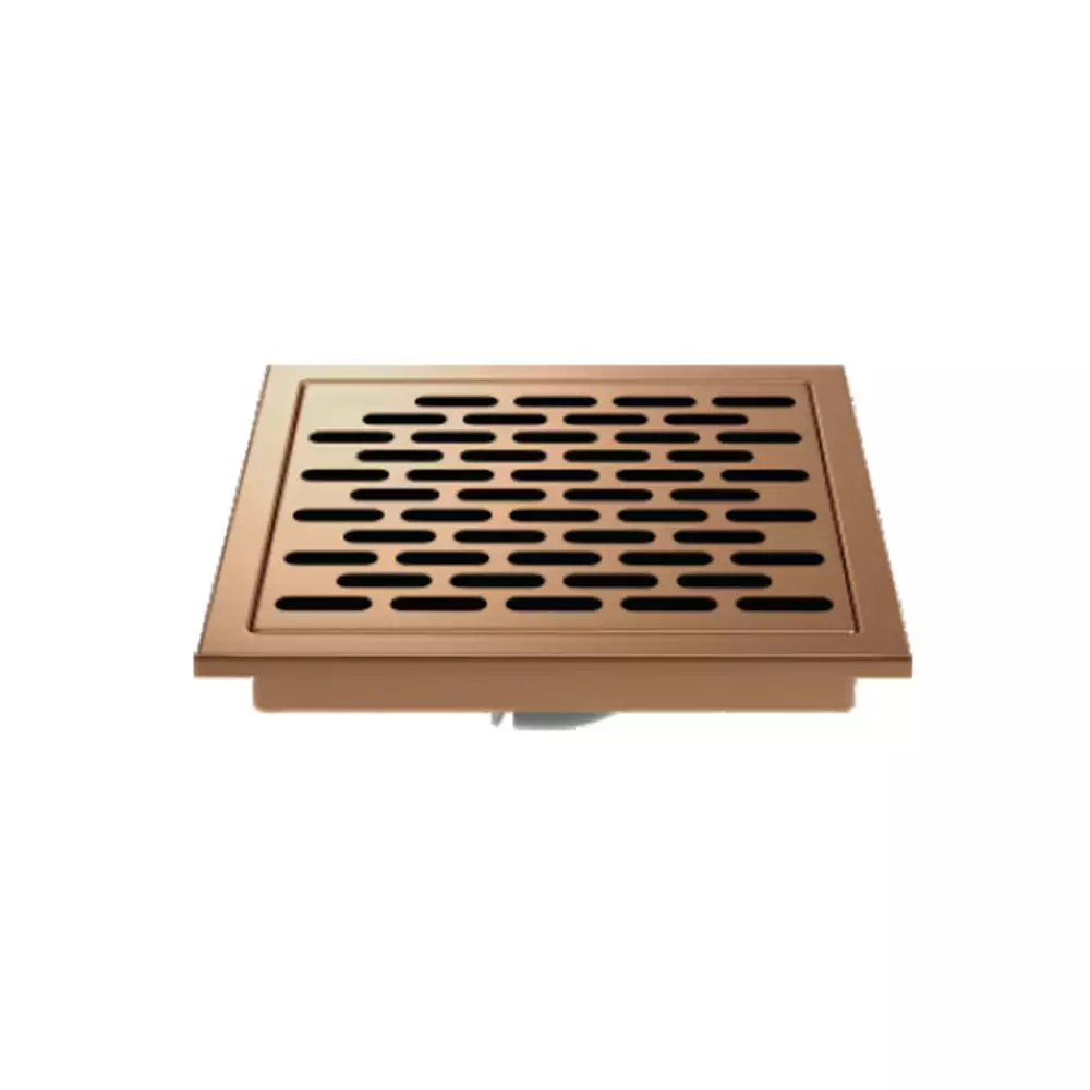 Hekken Stainless Steel Floor Drain, Rose Gold [150 mm x 150 mm] - (hek-Aster-RT-Rose Gold)