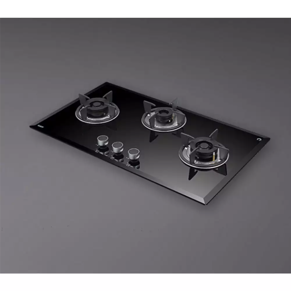 Kaff FBB 783 Three Burner With Stainless Steel Drip Tray Built-in Hob - 78 cm, Black Finish