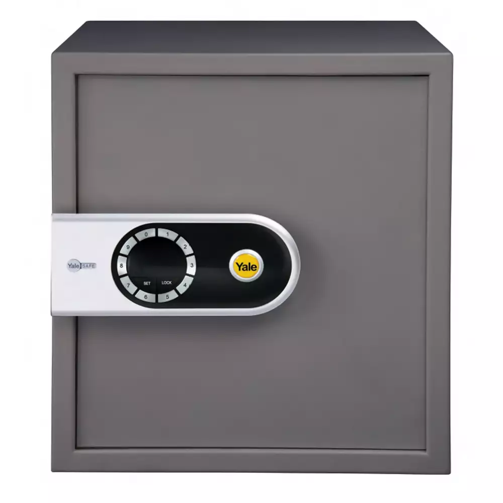 Yale YSEL/390/EG5 Elite (41 Litre) Electronic Safe Locker For Home & Office With Pin Code & Key Access, Grey & White - 15.8 Kg (1 Year Warranty)