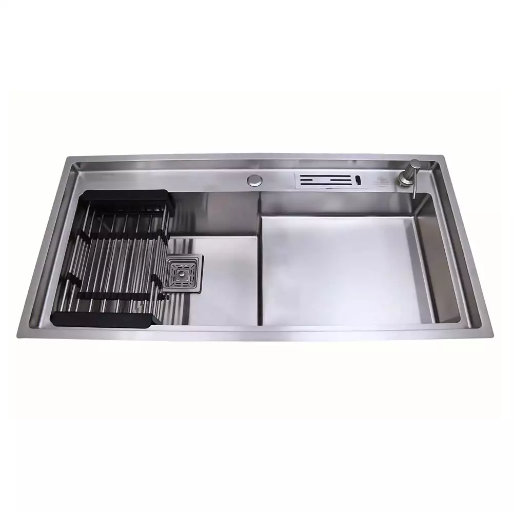 Crocodile 304 Grade Single Bowl Step Kitchen Sink (37 L x 18 W x 10 H) inch