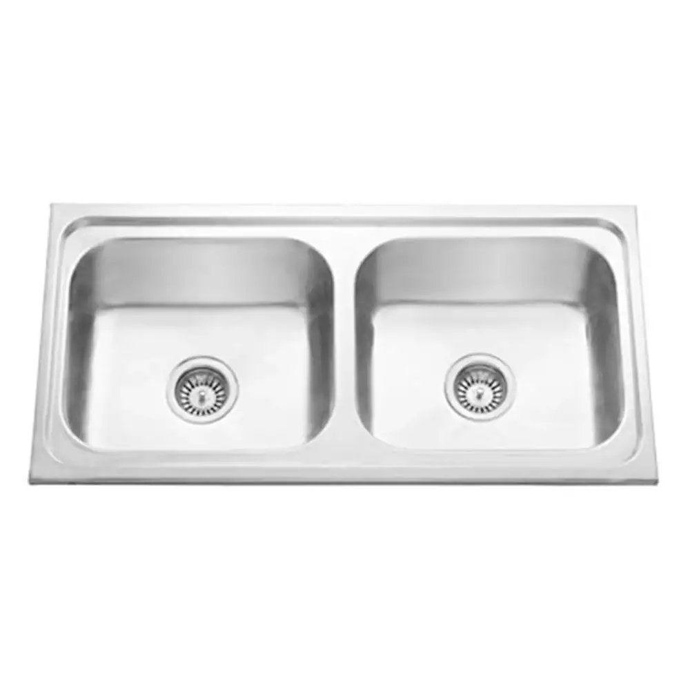 Crocodile Double Bowl Stainless Steel Kitchen Sink, CR-11 (37 L x 18 W x 8 H) inch