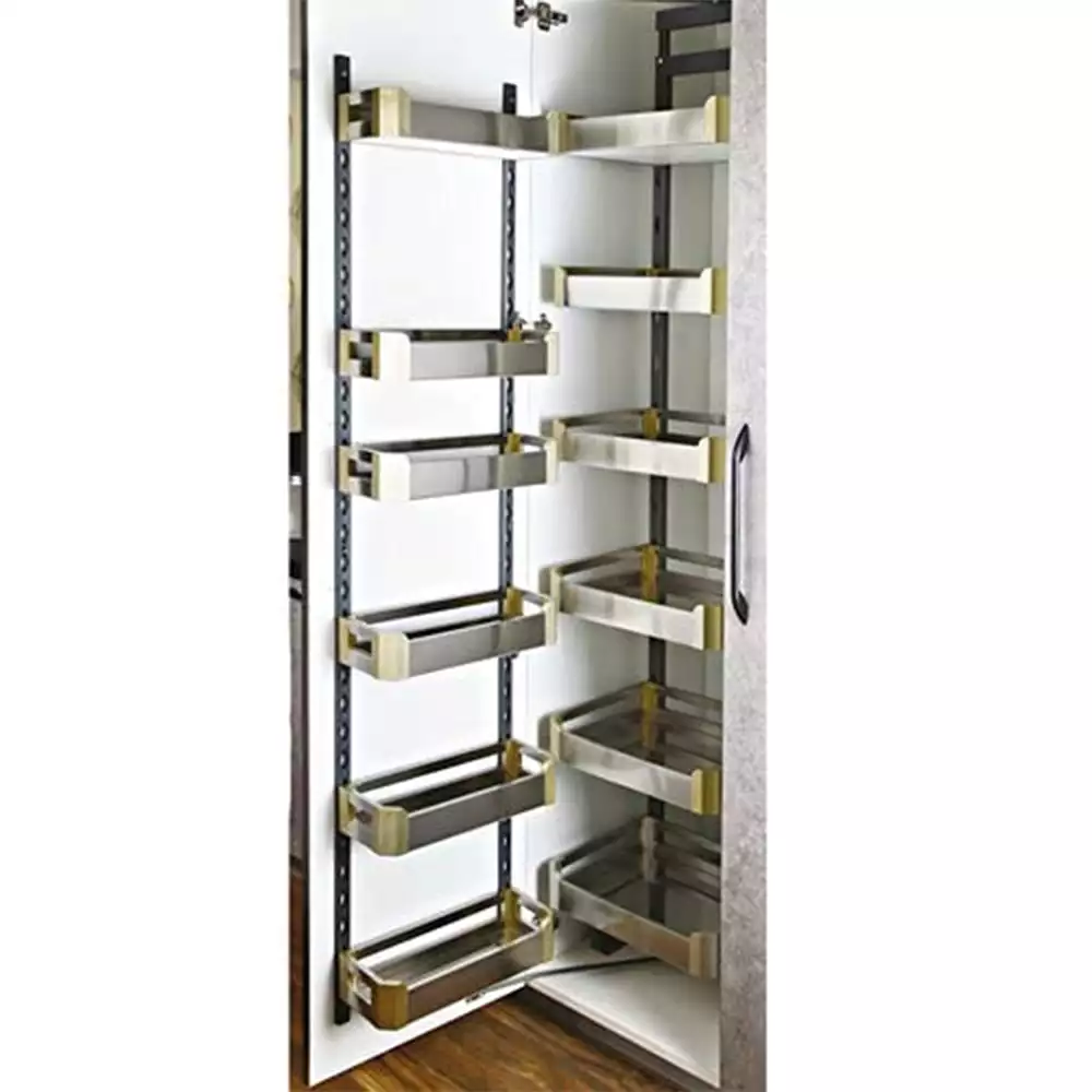 Slimline Stainless Steel Satin Finish Pantry, Tall Unit - 600 mm ( 6 Shelf )