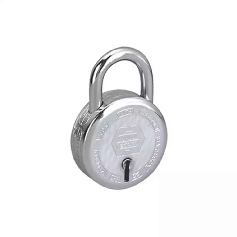 Harrison T-26 Premium Round 5 Levers Padlock With 3 Keys - 40 mm (Chrome Polished)