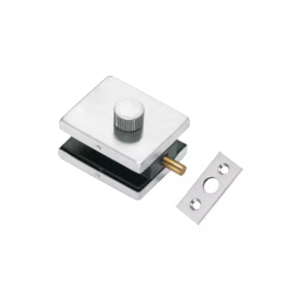 BTL Turn Knob Lock Patch - Wall-Floor To Glass (Aluminium)