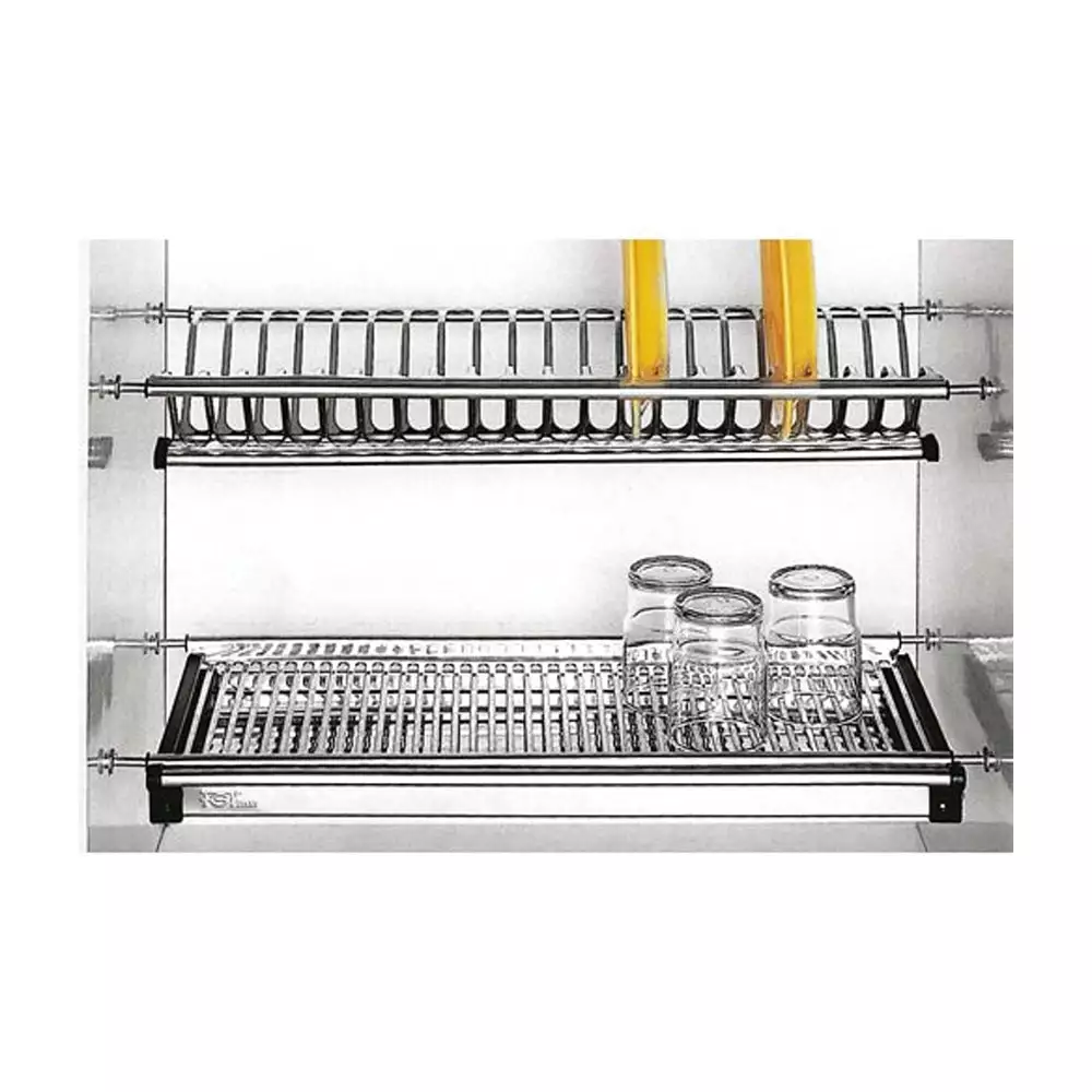 Slimline Stainless Steel Dish Rack Stand for Kitchen - (24'' x 10'')