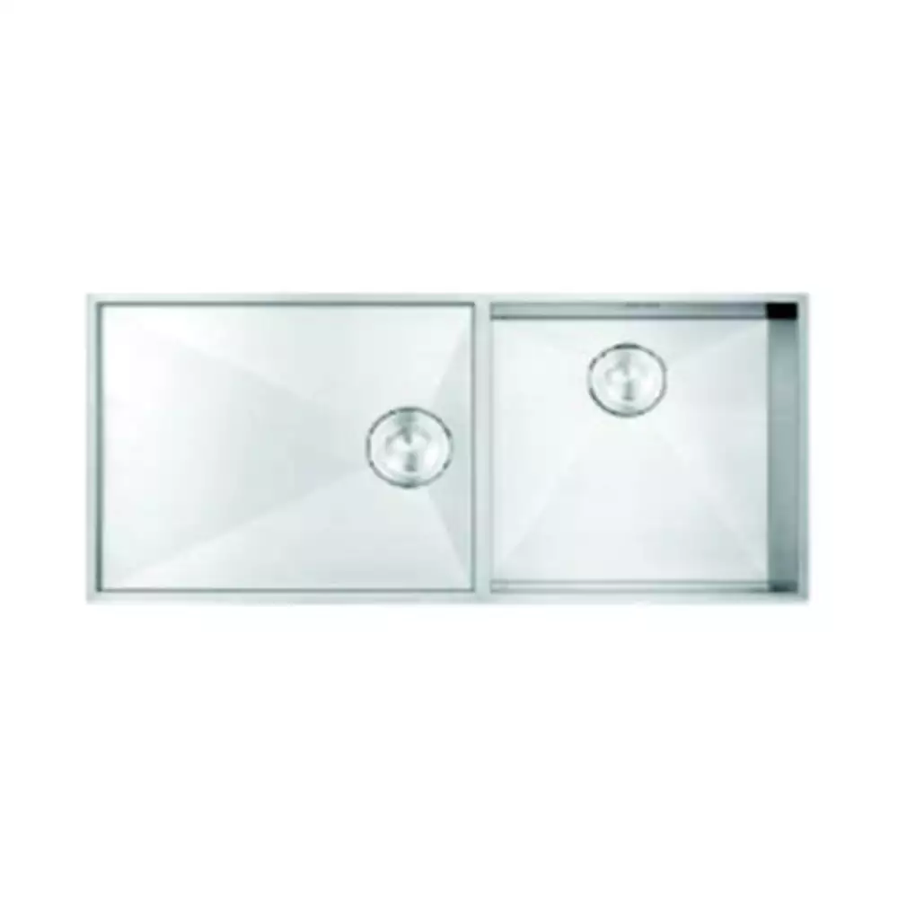 Pristine Kitchen Sink Double Bowl, Stainless Steel Finish - (1000 L x 480 W x 220 H) mm