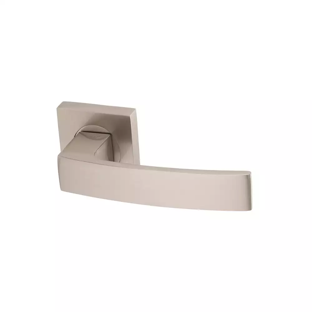 AHA! Dover Zinc Lever Handle On Square Rose - Dull Nickel Brushed (DNB)