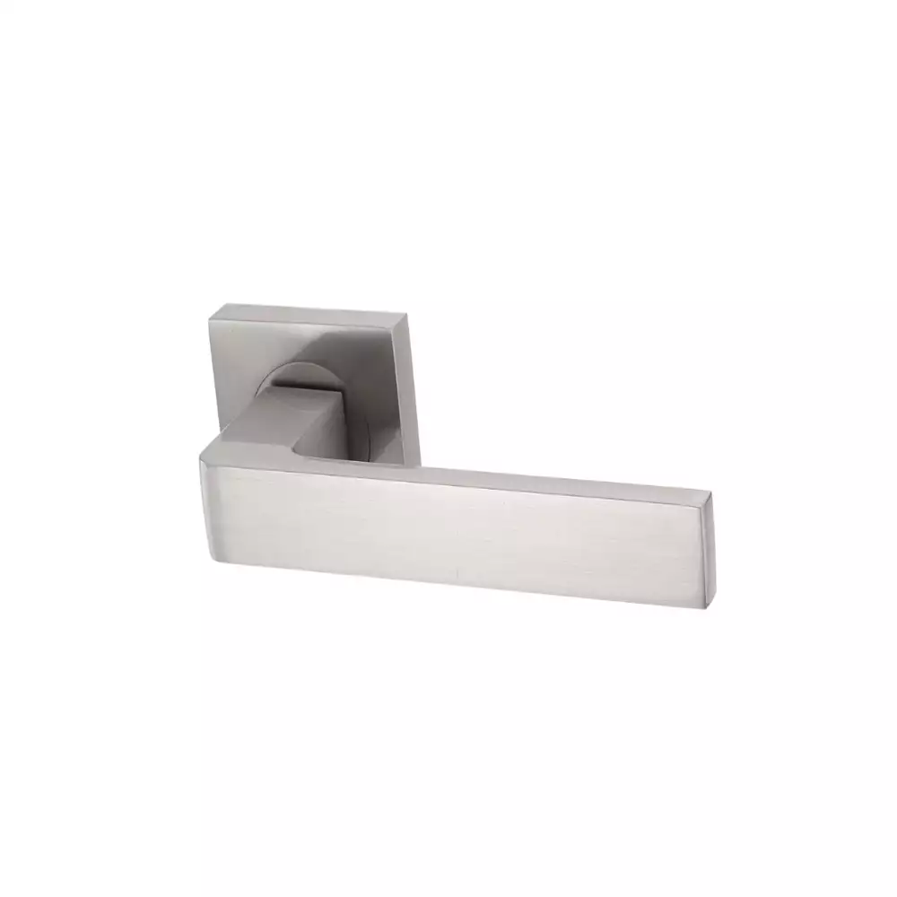 AHA! Lynn Zinc Lever Handle On Square Rose - Dull Nickel Brushed (DNB)