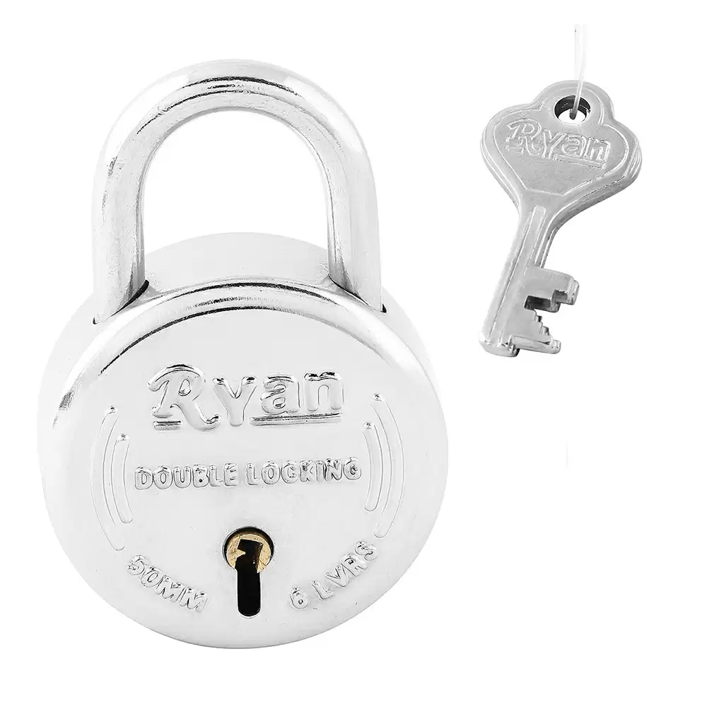 Koyo Ryan Nau-Tal KRNTDL_50 6 Levers 50 mm Steel Padlock with 3 Keys, Silver