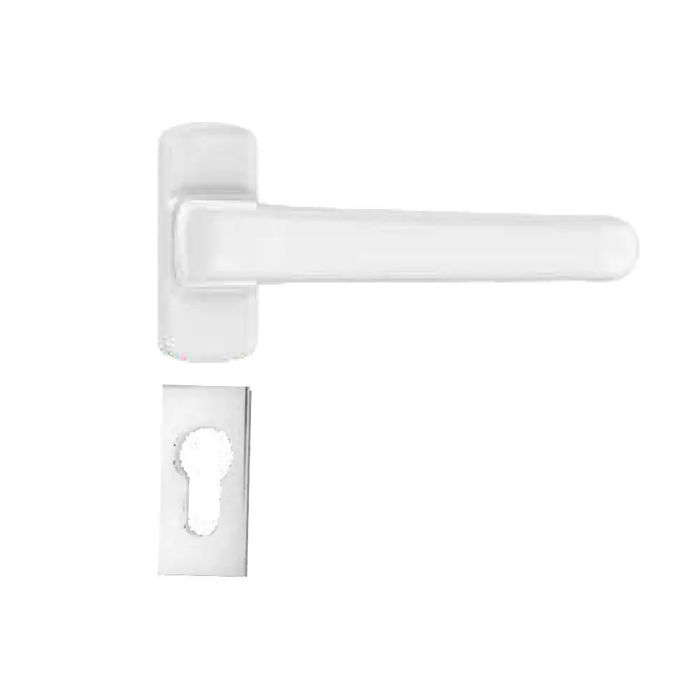 Pego Aluminium Mortise Handle (with Connecting Rod) with Cylinder Cap, White - HD 21