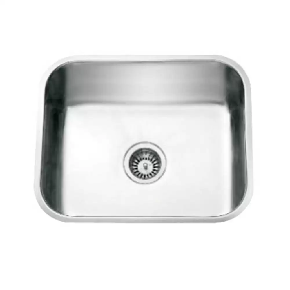 Jayna Spartan Pressed Stainless Steel Single Bowl Kitchen Sink with Waste Coupling - Glossy (22 x 17 x 8) inches 