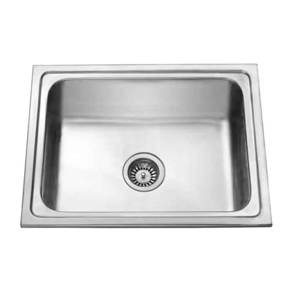 Jayna Galaxy Classic Pressed Stainless Steel Single Bowl Kitchen Sink with Waste Coupling - Glossy (20.5 x 15 x 8) inches 