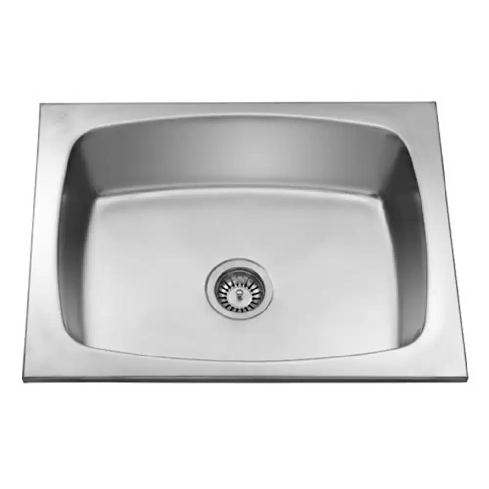 Jayna Galaxy DX Pressed Stainless Steel Single Bowl Kitchen Sink with Waste Coupling - Glossy (24 x 18 x 10) inches 