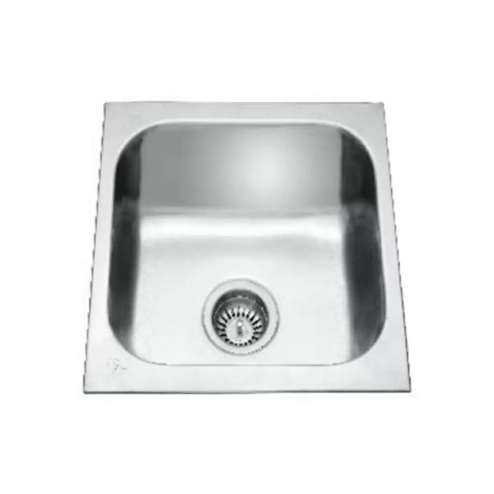 Jayna Galaxy Large Pressed Stainless Steel Single Bowl Kitchen Sink with Waste Coupling - Glossy (16 x 16 x 8) inches 