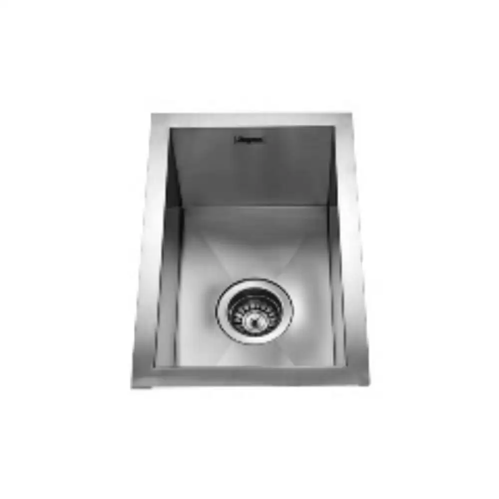 Jayna Noble Square Series R Pressed Stainless Steel Single Bowl Kitchen Sink with Waste Coupling - Satin (305 L x 450 W x 200 D) mm 