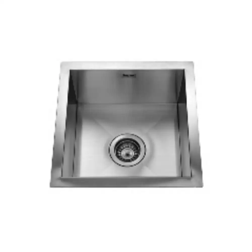 Jayna Noble Square Series R Pressed Stainless Steel Single Bowl Kitchen Sink with Waste Coupling - Satin (400 L x 400 W x 200 D) mm 