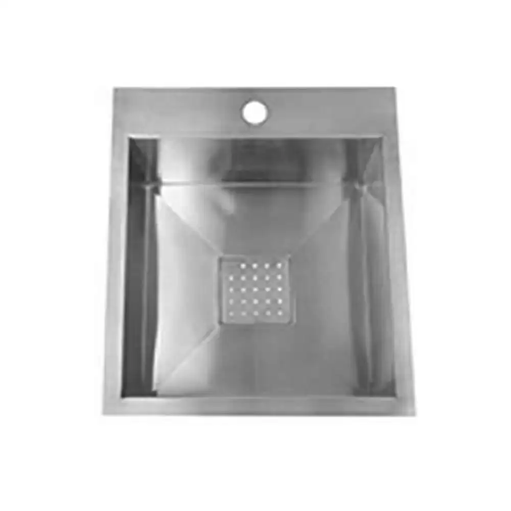 Jayna Noble Square Series R Pressed Stainless Steel Single Bowl Kitchen Sink with Waste Coupling - Satin (430 L x 485 W x 200 D) mm 