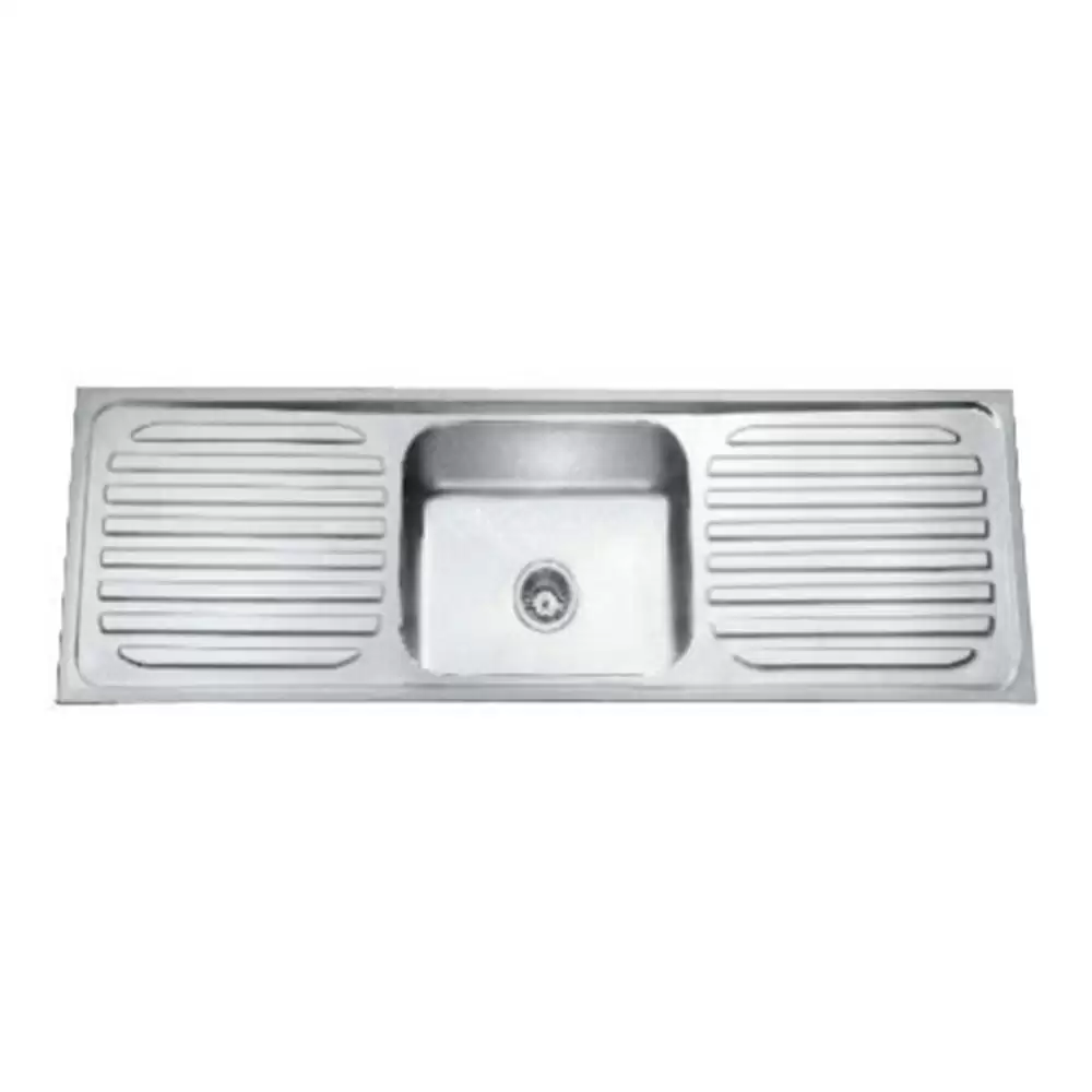 Jayna Mars Pressed Stainless Steel Single Bowl Kitchen Sink with Waste Coupling & Drainboard - Matt (17 x 15 x 8) inches 