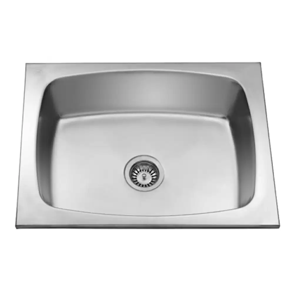 Jayna Atlas 0.8 mm Pressed Stainless Steel Single Bowl Kitchen Sink with Waste Coupling - Matt (18 x 15 x 7.5) inches 