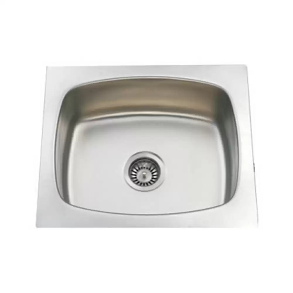 Jayna Crown 1.5 mm Pressed Stainless Steel Single Bowl Kitchen Sink with Waste Coupling - Matt (16 x 14 x 7) inches 