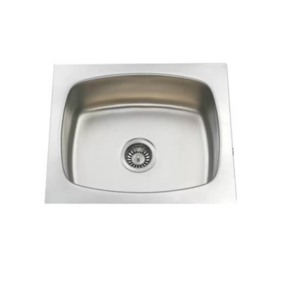 Jayna Crown 1.5 mm Pressed Stainless Steel Single Bowl Kitchen Sink with Waste Coupling - Matt (17 x 15 x 8) inches 