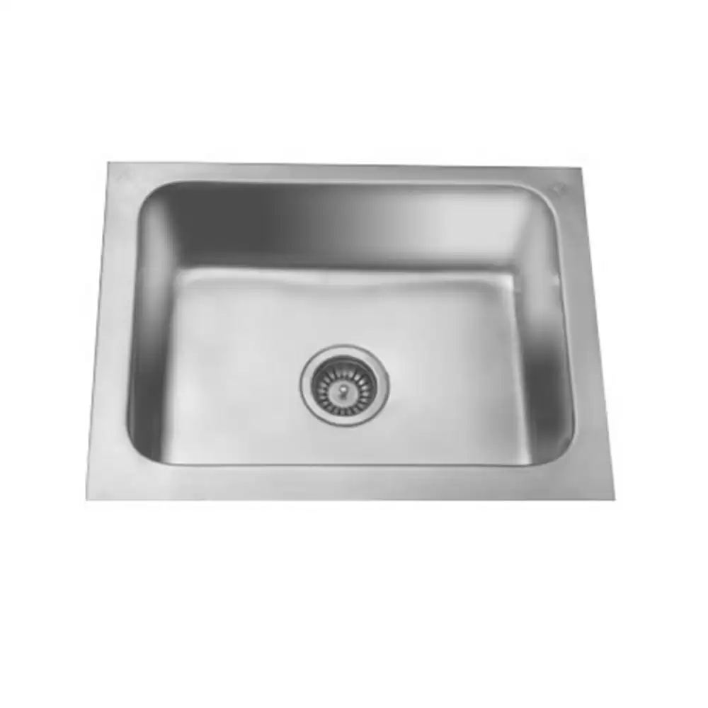 Jayna Crown 1.5 mm Pressed Stainless Steel Single Bowl Kitchen Sink with Waste Coupling - Matt (20 x 16 x 8) inches 