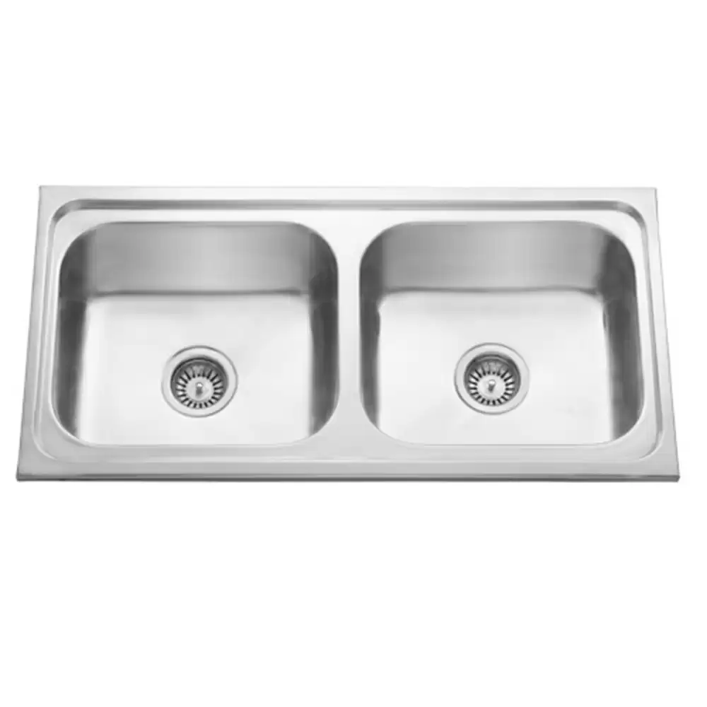 Jayna Apollo DBF 06 (DX) Pressed Stainless Steel Double Bowl Kitchen Sink with Waste Coupling - Matt (16 x 14 x 9) inches