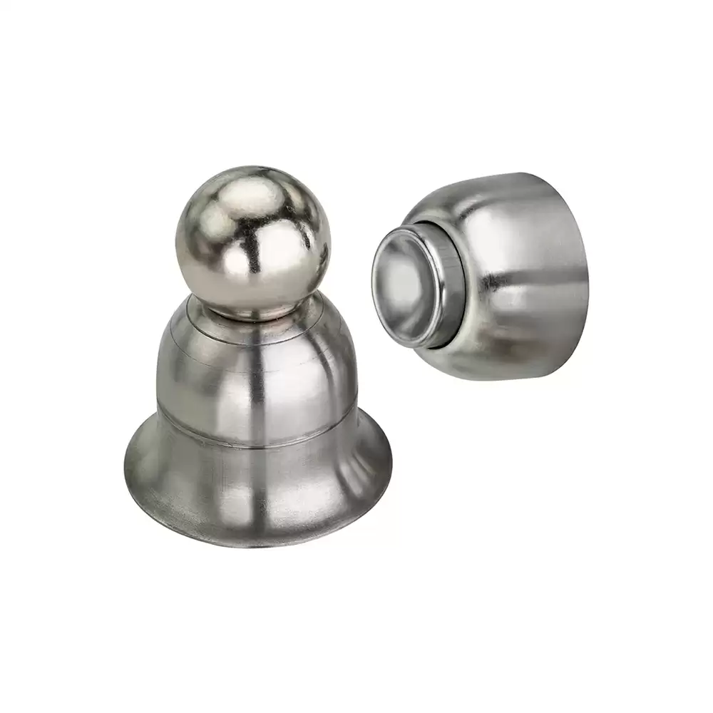 Met Craft Stainless Steel 3 Inch Bell Magnetic Door Stopper With Screws (Silver)