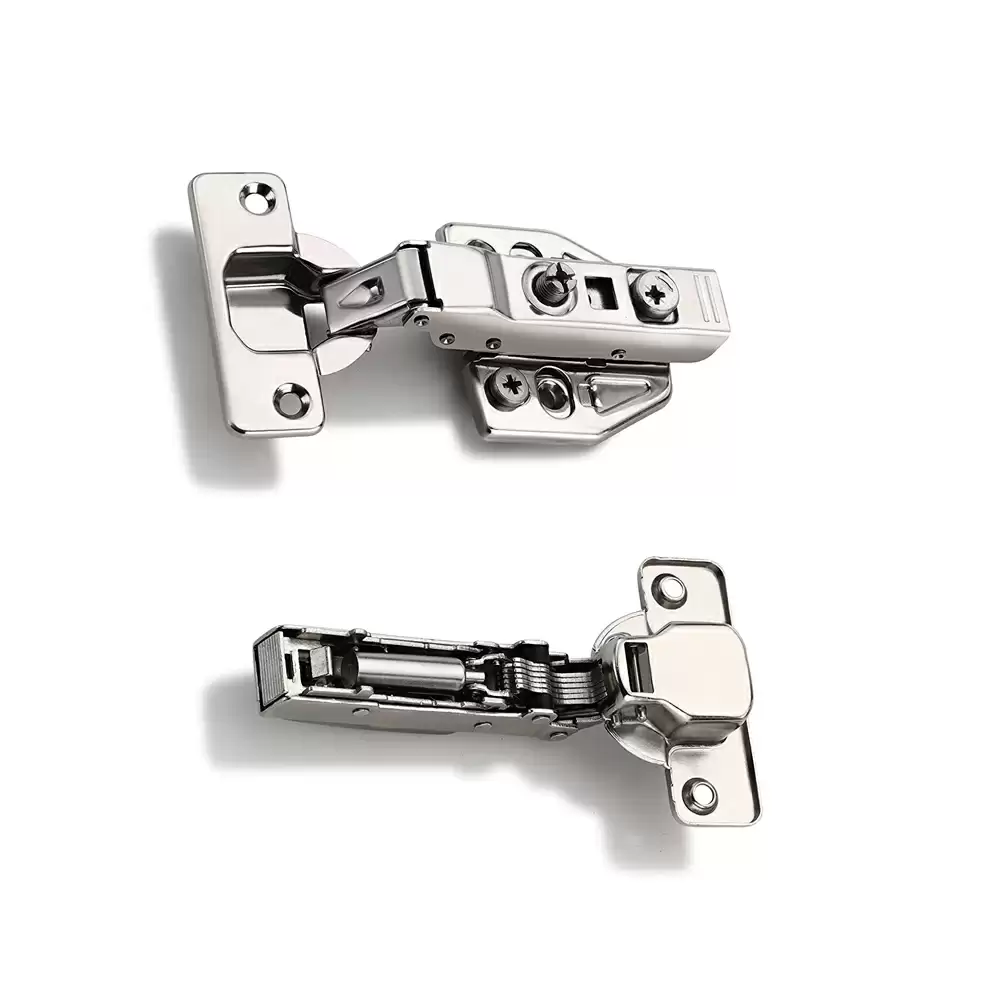 Met Craft Steel Soft Close 3D Hydraullic Clip On Concealed Hinges 8 Degree Crank (Silver)