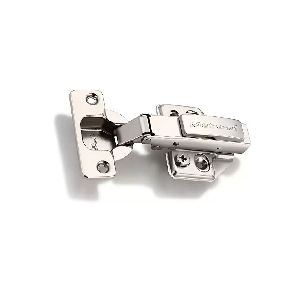 Met Craft Stainless Steel Be Blue Soft Close 3D Hydraullic Clip On Concealed Hinges 0 Degree Crank (Silver)