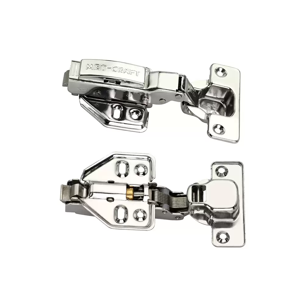 Met Craft Stainless Steel Be Blue Soft Close Hydraullic Clip On Concealed Hinges 0 Degree Crank (Silver)