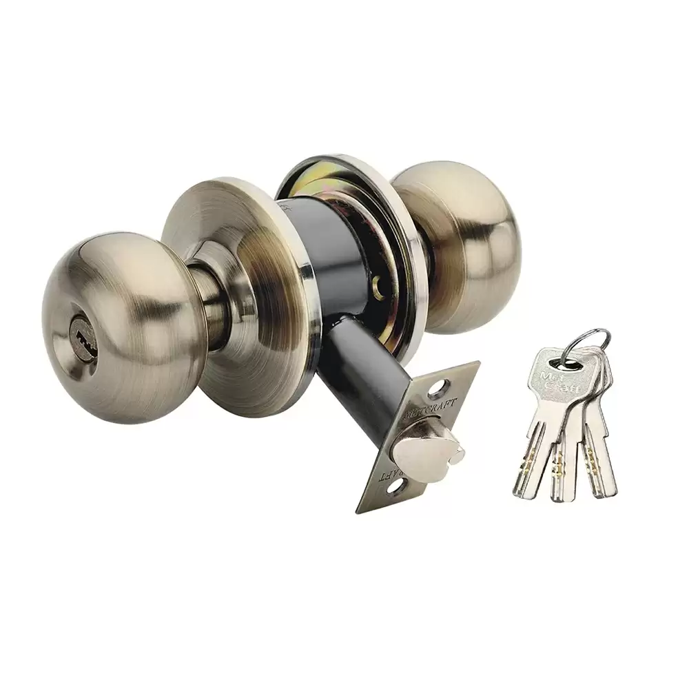 Met Craft Antique Classic Heavy Stainless Steel Cylindrical Door Lock With 3 Ultra Keys