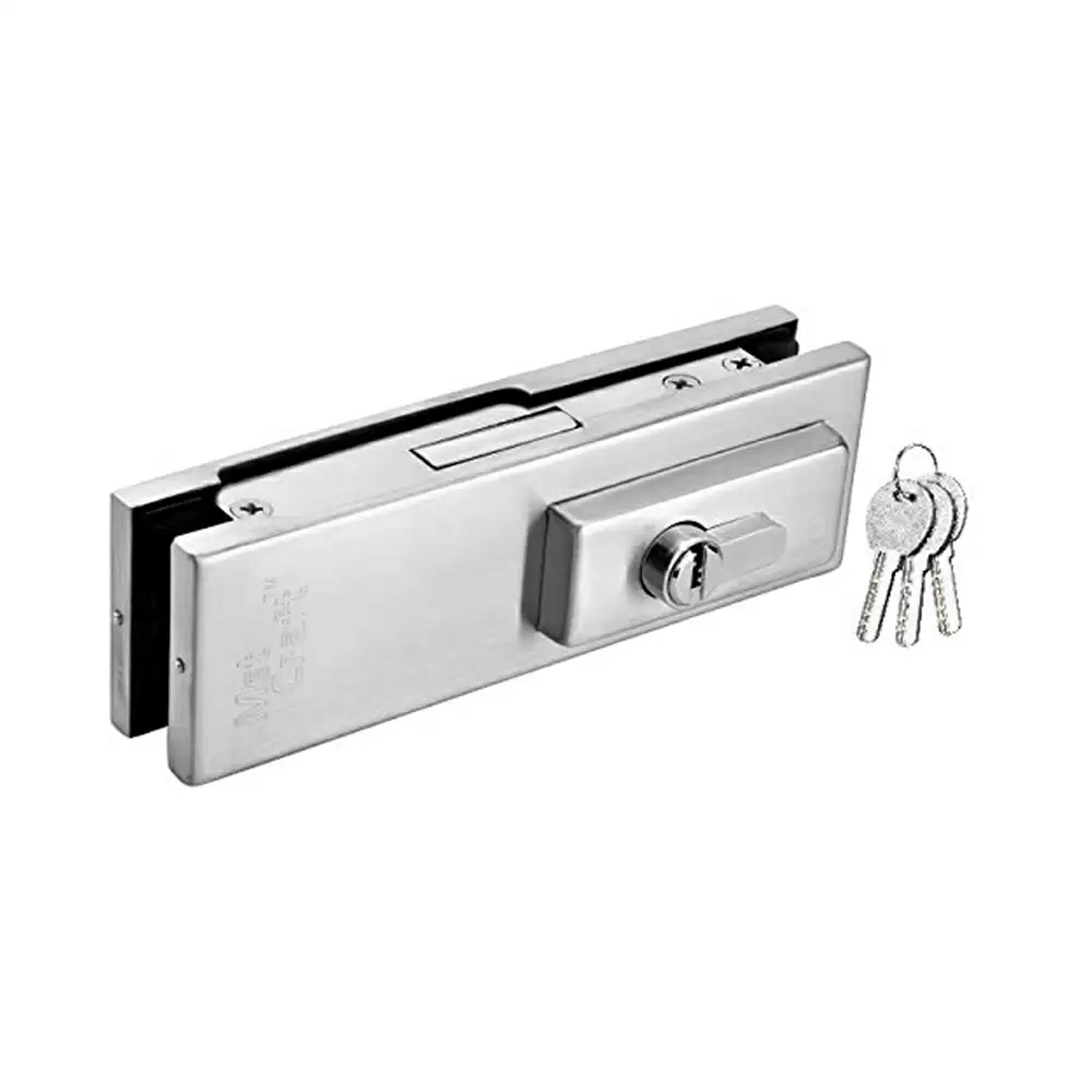 Met Craft Stainless Steel Glass Door Patch Fitting - Patch Lock (Silver)