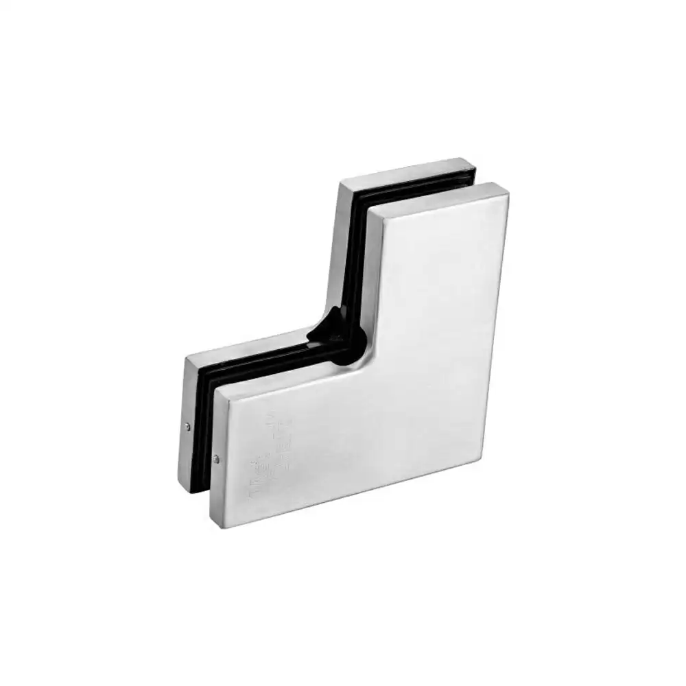 Met Craft Stainless Steel Glass Door Patch Fitting - L-Small Patch (Silver)