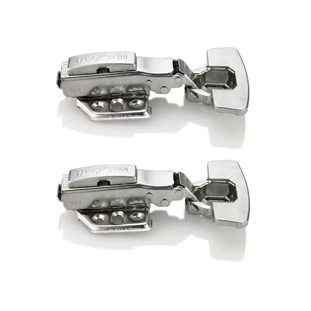 Met Craft Stainless Steel Pluton Heavy Soft Close Hydraullic Concealed Hinges 16 Degree Crank (Silver)