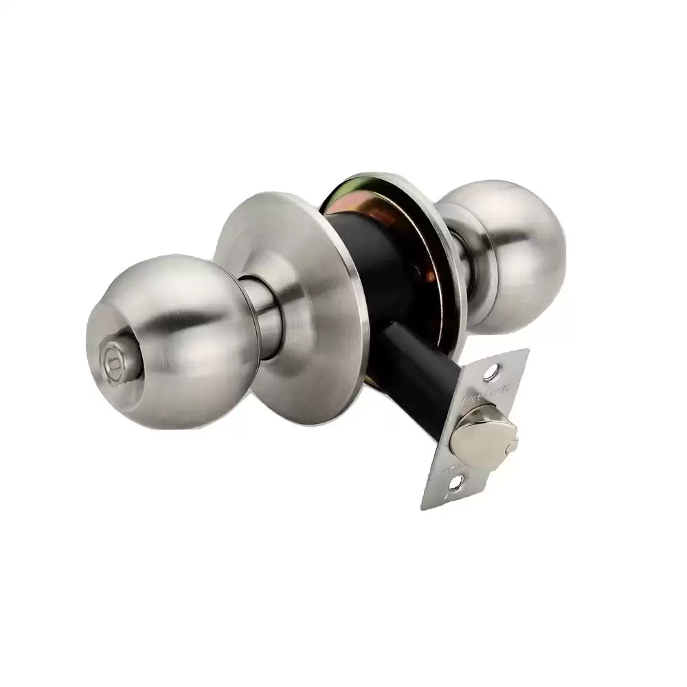 Met Craft Stainless Steel Cylindrical Latch Door Lock Without Keys (Silver)