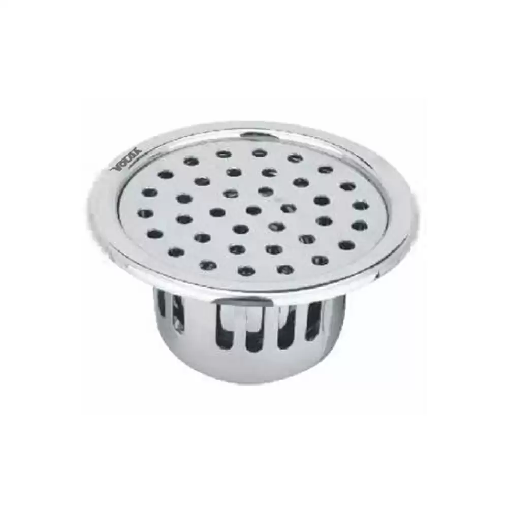 Volga Stainless Steel Round Cockroach Trap Plain, 5 Inch (Chrome)