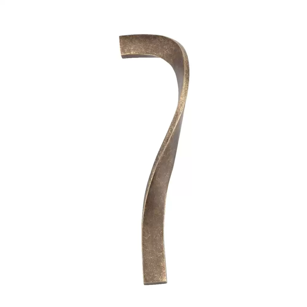 AceLine Curve Solid Brass Pull Handle Length (Center To Center) 305 mm For Left Side Opening Door Finish Antique Brass Stress Relived