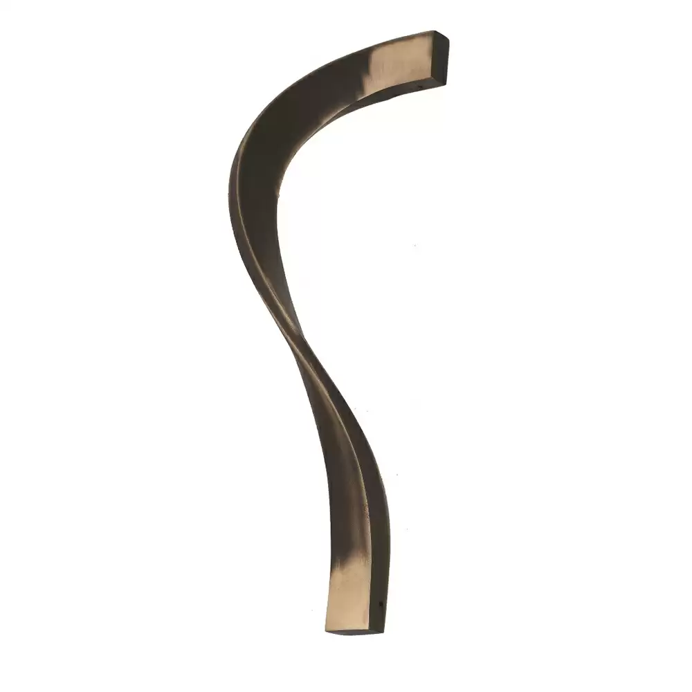 AceLine Curve Solid Brass Pull Handle Length (Center To Center) 305 mm For Left Side Opening Door Finish Antique Brass Buff Relived