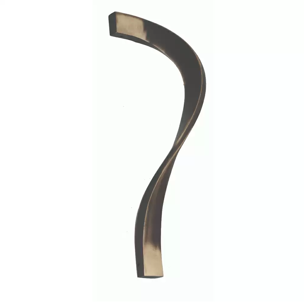 AceLine Curve. Solid Brass Pull Handle Length (Center To Center) 305 mm For Right Side Opening Door Finish Antique Brass Buff Relived