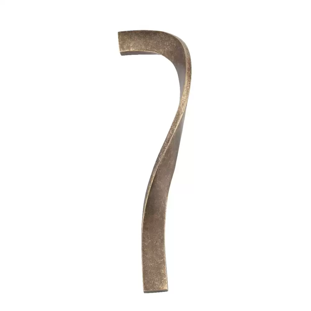 AceLine Curve Solid Brass Pull Handle Length (Center To Center) 457 mm For Left Side Opening Door Finish Antique Brass Stress Relived