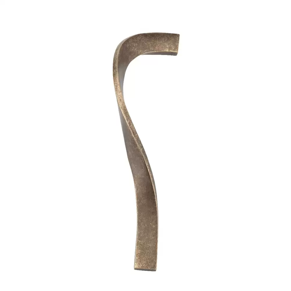 AceLine Curve Solid Brass Pull Handle Length (Center To Center) 610 mm For Right Side Opening Door Finish Antique Brass Stress Relived