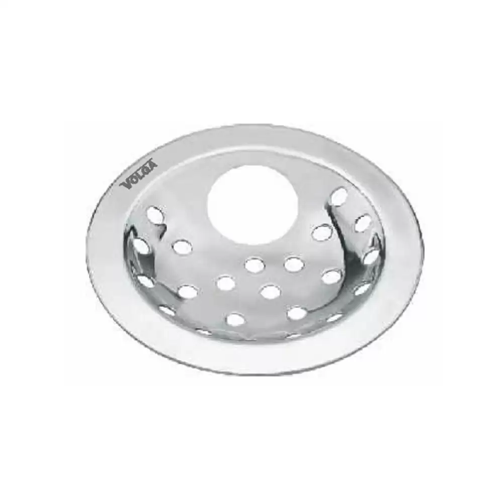 Volga Stainless Steel Round Jali with Hole, 5 Inch (Chrome)