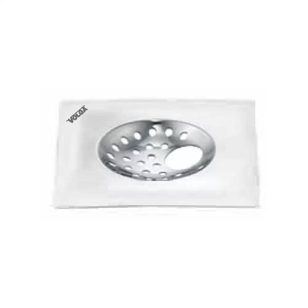 Volga Stainless Steel Square Jali with Hole, 5 Inch (Chrome)