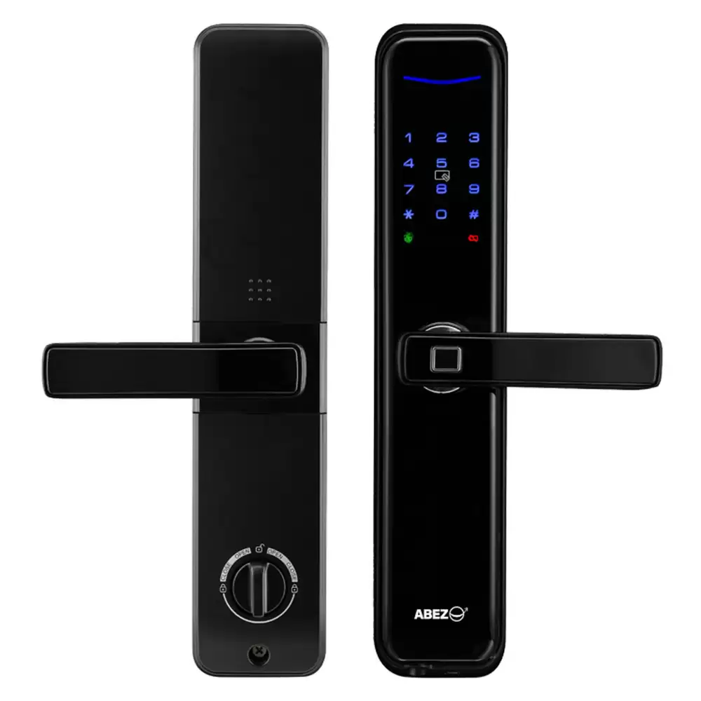 ABEZ AM30 Mortise Smart Door Lock for Home With RFID, Pin, Code, Key, Phone, NFC & Fingerprint Access, Black (1 Year Warranty)