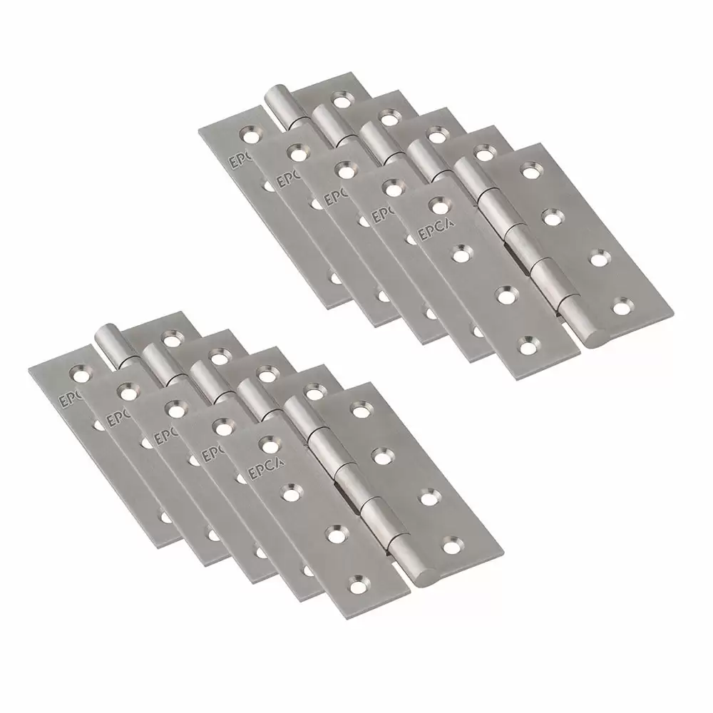 EPCA E-Series Stainless Steel Concealed Welded Butt Door Hinges - (L) 4 inch X 12 Gauge