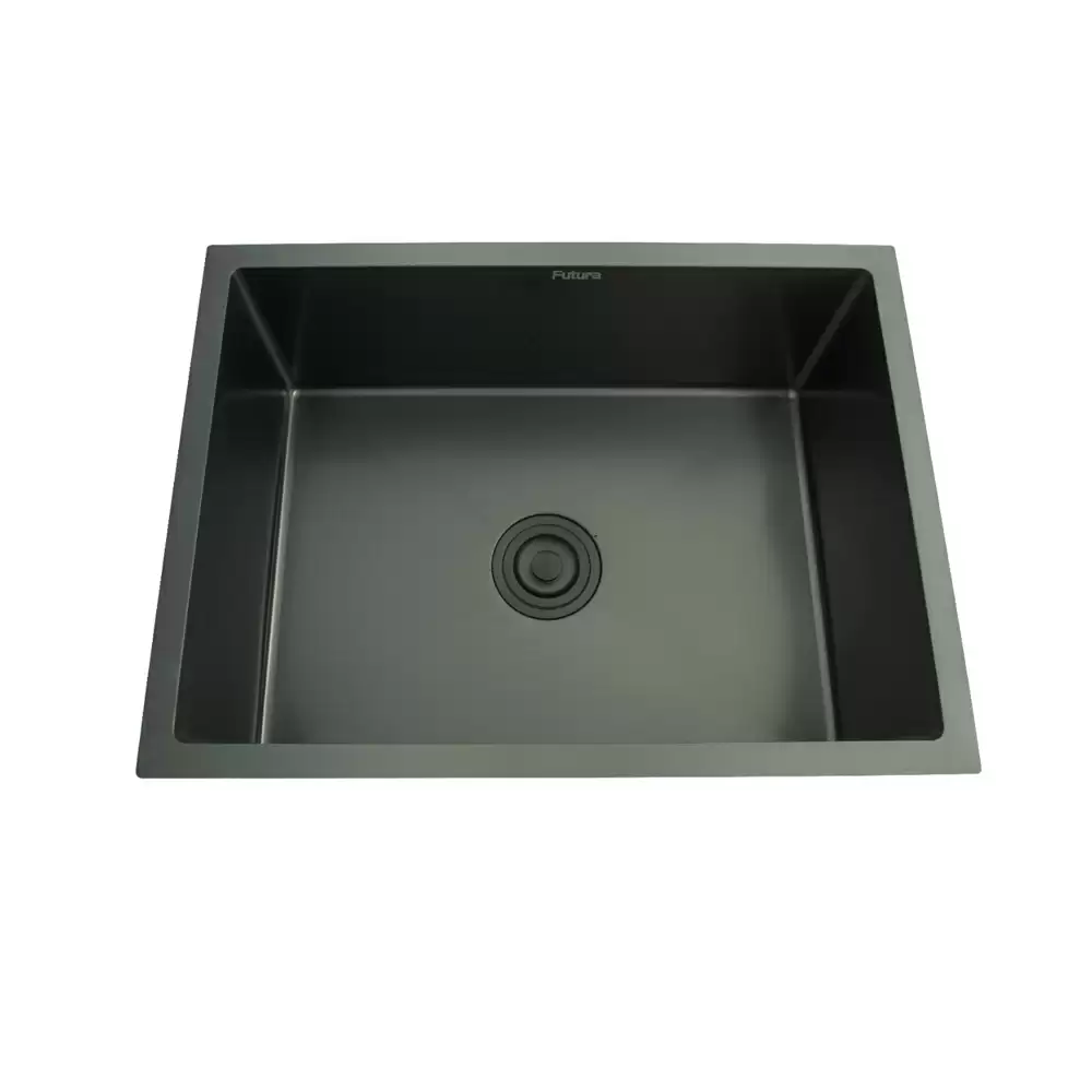 Futura FS 2418 Single Bowl Handmade Stainless Steel Kitchen Sink, Black (609 L x 457 W x 225 H) mm