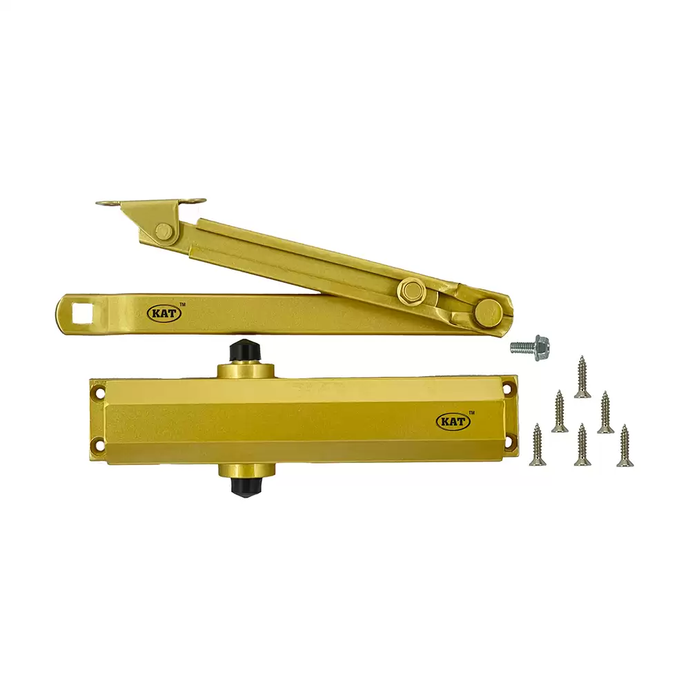 KAT KDC - 100 Regular Scissor Arm Overhead Door Closer For 1100 mm Door Width - 85 Kg (Gold Finish)