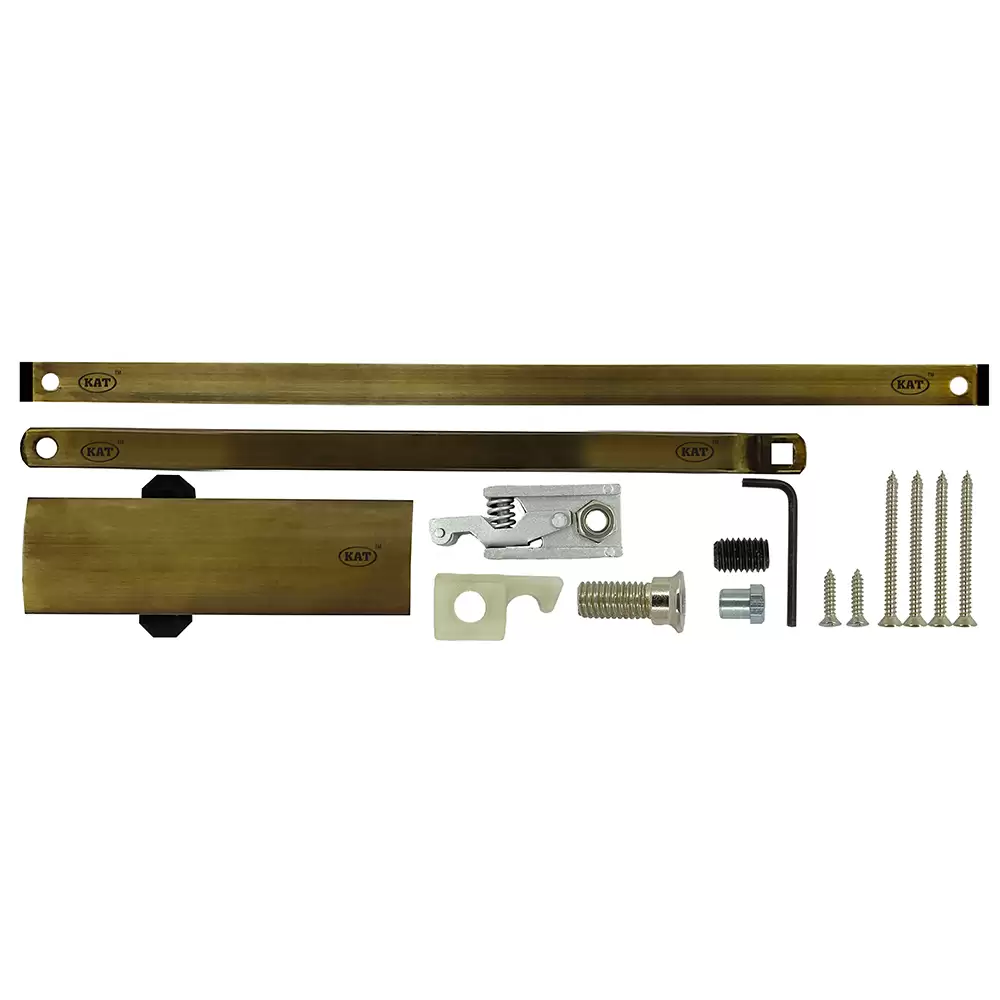 KAT KDC - 200 Universal Hold Open Pelmet Arm Concealed Door Closer For 1250 mm Door Width - 100 Kg (Antique Brass Finish)