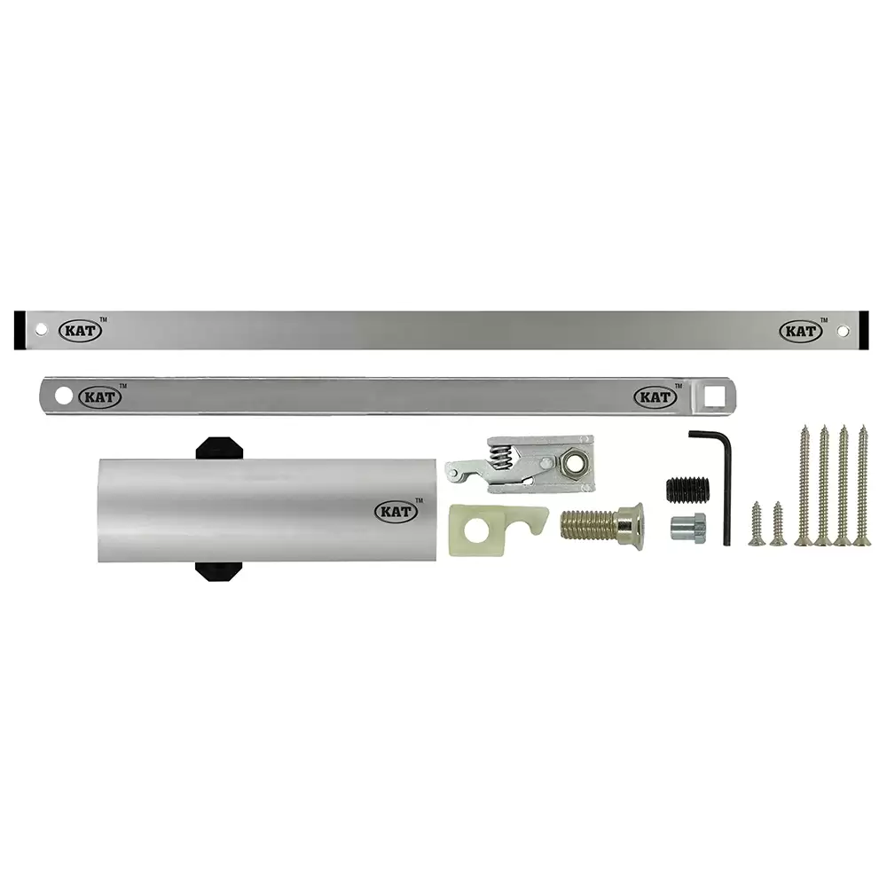 KAT KDC - 200 Universal Hold Open Pelmet Arm Concealed Door Closer For 1250 mm Door Width - 100 Kg (Silver Finish)